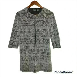 Chico's Travelers Evening Exquisite Metallic Spark Long Fly-Away Jacket …‎